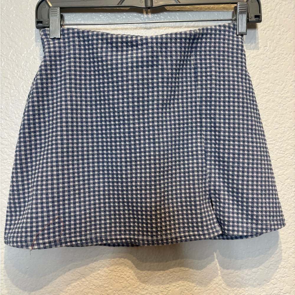 American Eagle Outfitters Navy and White Gingham Skirt